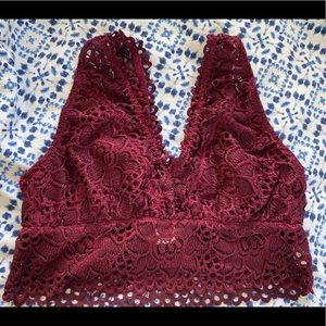 Maroon lace Bralette
